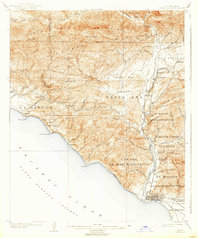 1904 Map of Ventura, 1938 Print