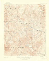1892 Map of Huerfano Park, 1948 Print