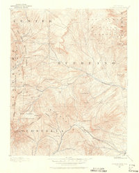 1889 Map of Huerfano Park, 1961 Print