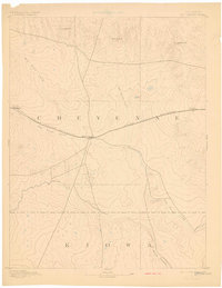1893 Map of Kit Carson, 1898 Print