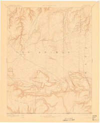 1892 Map of Mt Carrizo, 1912 Print