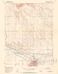 1951 Map of Fort Morgan, CO, 1953 Print
