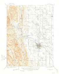 1908 Map of Fort Collins, CO, 1947 Print