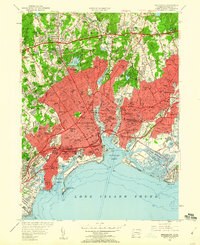 preview thumbnail of historical topo map of Bridgeport, CT in 1951