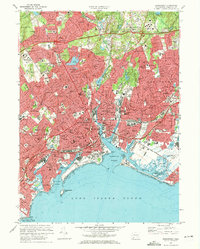 preview thumbnail of historical topo map of Bridgeport, CT in 1970