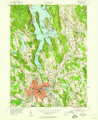 preview thumbnail of historical topo map of Danbury, CT in 1953