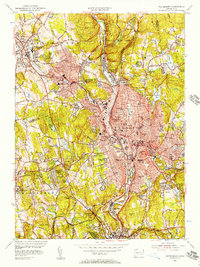 preview thumbnail of historical topo map of Waterbury, CT in 1955