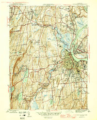preview thumbnail of historical topo map of Middletown, CT in 1945
