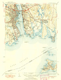 preview thumbnail of historical topo map of New London, CT in 1938