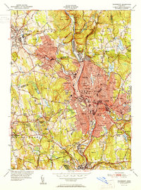 preview thumbnail of historical topo map of Waterbury, CT in 1951