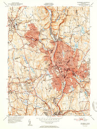 Download a high-resolution, GPS-compatible USGS topo map for Waterbury, CT (1951 edition)
