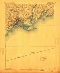 1893 Map of Bridgeport, 1912 Print