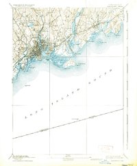 1893 Map of Bridgeport, CT, 1935 Print