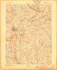 1892 Map of Danbury, 1897 Print