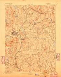 1892 Map of Danbury, 1899 Print