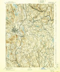 1892 Map of Branchville, CT, 1940 Print