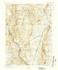1892 Map of Granby, 1925 Print