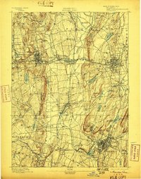1893 Map of Meriden, CT, 1898 Print