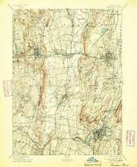 1893 Map of Meriden, CT, 1904 Print
