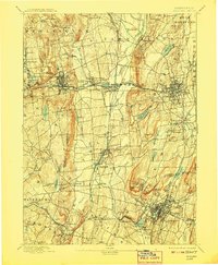 1893 Map of Meriden, CT, 1908 Print