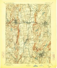 1893 Map of Meriden, CT, 1913 Print