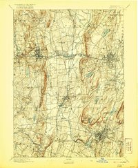 1893 Map of Meriden, CT, 1921 Print