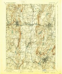 1893 Map of Meriden, CT, 1928 Print