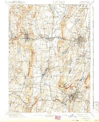 1893 Map of Meriden, CT, 1941 Print