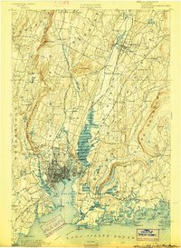 1892 Map of New Haven, CT, 1898 Print