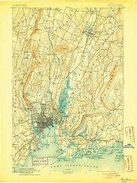 1892 Map of Wallingford Center, CT, 1905 Print