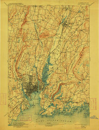 1892 Map of Wallingford Center, CT, 1912 Print