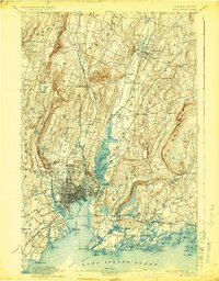1892 Map of Branford Center, CT, 1924 Print