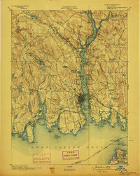 1893 Map of New London, CT, 1899 Print