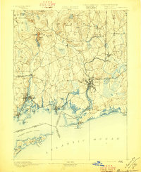 1893 Map of Stonington, 1897 Print
