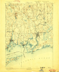 1893 Map of Stonington, 1899 Print