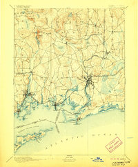 1893 Map of Stonington, 1906 Print