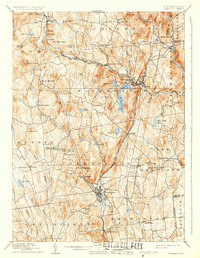 1892 Map of Winsted, CT, 1936 Print