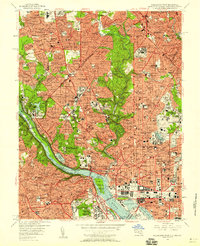 1956 Map of Washington West, 1958 Print