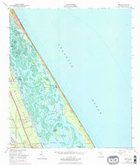 1950 Map of Oak Hill, FL, 1972 Print