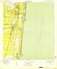 historical topo map of Boca Raton, FL in 1950