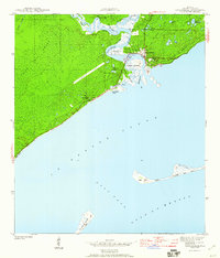 1944 Map of Carrabelle, FL, 1960 Print