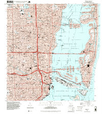 historical topo map of Miami, FL in 1994
