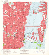 1962 Map of Miami, 1964 Print