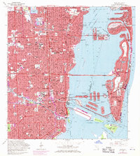 1962 Map of Miami, 1970 Print