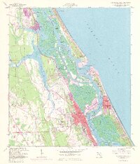 1956 Map of New Smyrna Beach, FL, 1972 Print