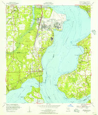 1952 Map of Orange Park, FL, 1956 Print
