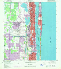 1946 Map of Palm Beach, 1968 Print
