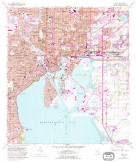 1956 Map of Tampa, 1988 Print