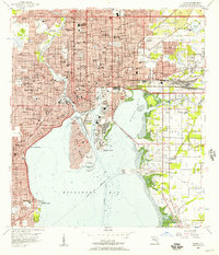 1956 Map of Tampa, 1957 Print