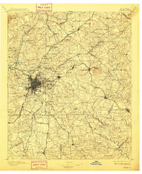 1895 Map of Atlanta, 1909 Print